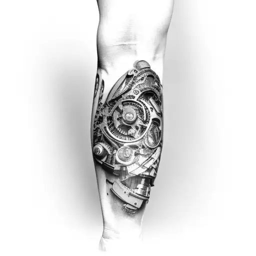 Large Arm Sleeve Tattoo Mechanical Gear Bionic Waterproof Temporary Tatto  Sticker Eye Body Art Full Fake Tatoo Women Men  Temporary Tattoos   AliExpress
