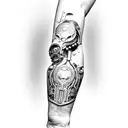 biomech bionic arm sleeve  tattoo design idea