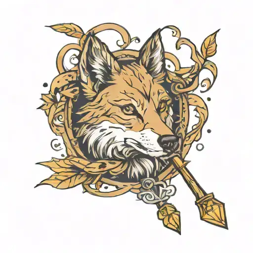 hermione wand wolf patronus charm  tattoo design idea