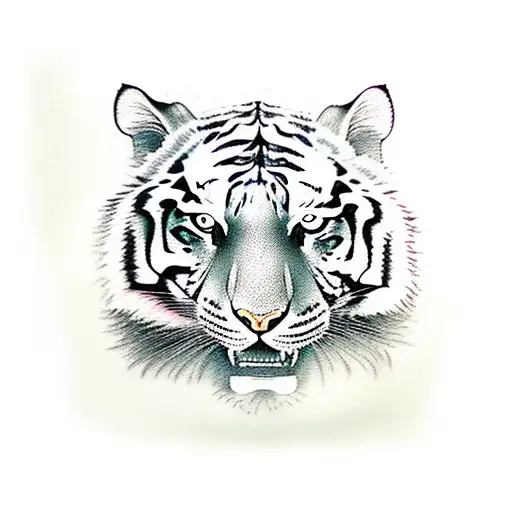 half tiger half canine, moon , vasudev kutumbkam tattoo design idea