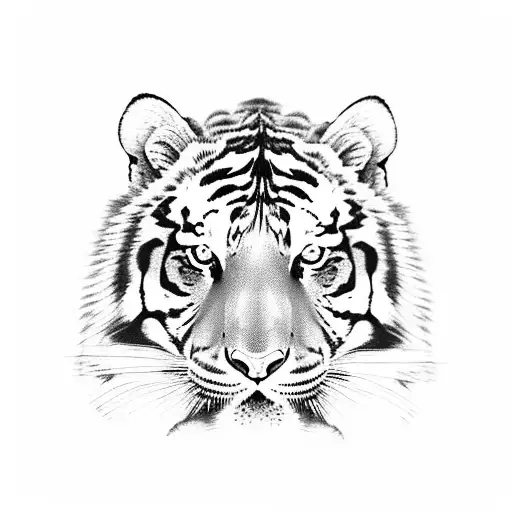 half tiger half canine, moon , vasudev kutumbkam tattoo design idea