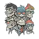 gorillaz 2d tattoo design idea