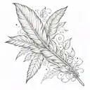 feather and birds tattoo design idea