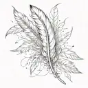 feather and birds tattoo design idea