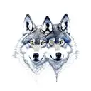 two wolves tattoo design idea