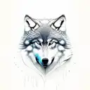 two wolves tattoo design idea