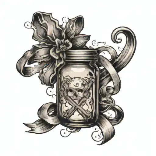 moonshine jar cancer ribbon September 24 1934 April 18 2024 HT Moore tattoo design idea