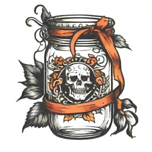 moonshine jar 🎗️ribbon September 24 1934 April 18 2024 HT Moore tattoo design idea