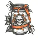 moonshine jar 🎗️ribbon September 24 1934 April 18 2024 HT Moore tattoo design idea