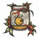 moonshine jar 🎗️ribbon September 24 1934 April 18 2024 HT Moore tattoo design idea