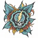 grateful dead lightning bolt tattoo design idea