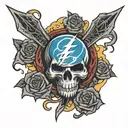 grateful dead lightning bolt tattoo design idea