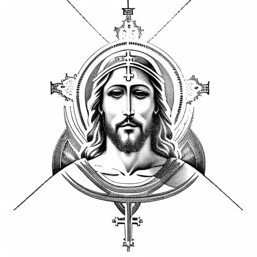  Christianity such as Jesus on the cross - a Faith over Fear quote and symbol - chakras / energy centers that go up the  tattoo design idea