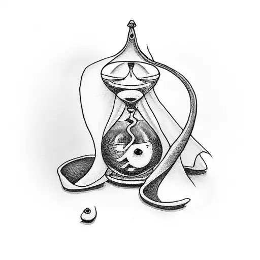 grim reaper holding an hourglass tattoo design idea