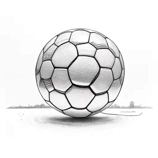 soccer ball with an old beret on top tattoo design idea