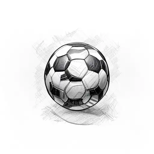 soccer ball with an old beret on tattoo design idea