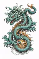Fire Water Chinese dragon tattoo design idea