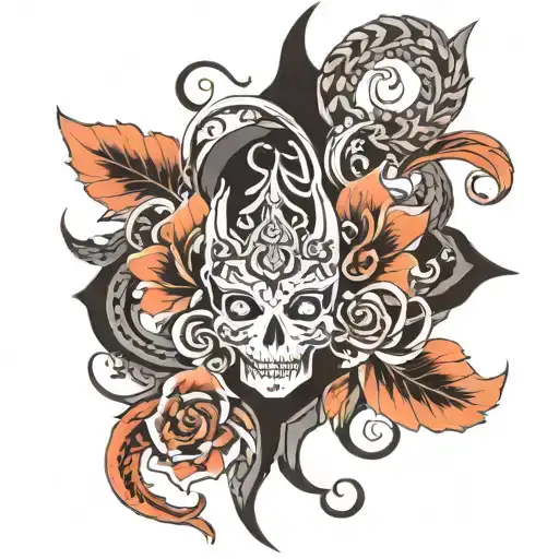thick black wonan  tattoo design idea