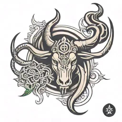 trishul and Taurus sign tattoo tattoo design idea
