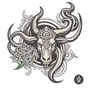 trishul and Taurus sign tattoo tattoo design idea