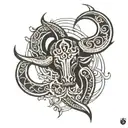 trishul and Taurus sign tattoo tattoo design idea