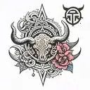 trishul and Taurus sign tattoo tattoo design idea