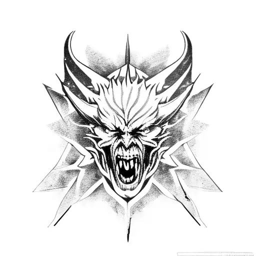 Devil may cry game, 2 guns, red thunder, hell, 666,  tattoo design idea