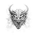Devil may cry game, 2 guns, red thunder, hell, 666,  tattoo design idea