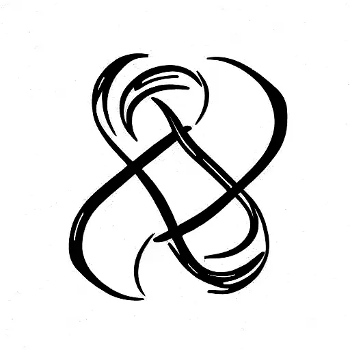 infinity symbol with letter C and letter J tattoo design idea