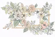 Floral frame tattoo design idea