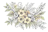 Floral frame tattoo design idea
