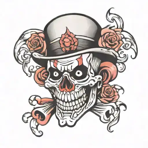 skull clown face tattoo design idea