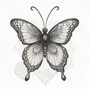 Symmetrical Butterfly with thin pointed wings tattoo design idea