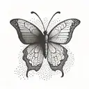 Symmetrical Butterfly with thin pointed wings tattoo design idea