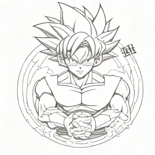 Kid goku ultra instinct tattoo design idea