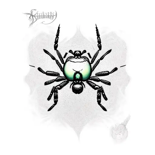 kill spider and party in her web tattoo design idea
