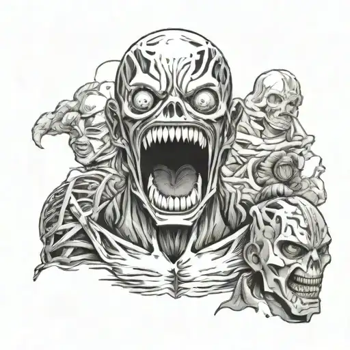 Anime, Attack on titan, tokyo ghoul, one piece featuring tattoo design idea