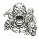 Anime, Attack on titan, tokyo ghoul, one piece featuring tattoo design idea