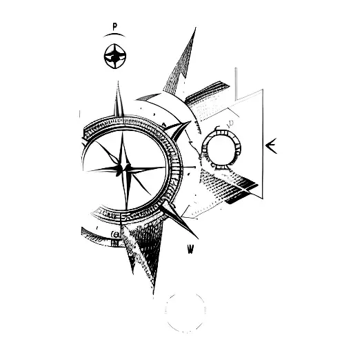 Abstract Compass Tattoo Stock Vector by ©KronaLux 138362420