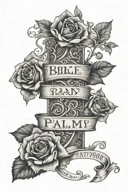 bible verse Psalm 28:7 tattoo design idea