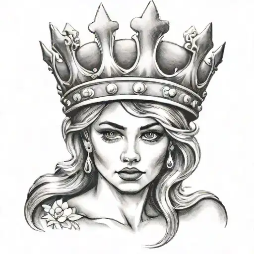 andrea with a crown on the a tattoo design idea