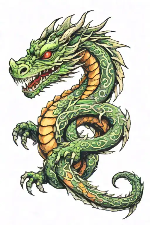 earth dragon tattoo design idea