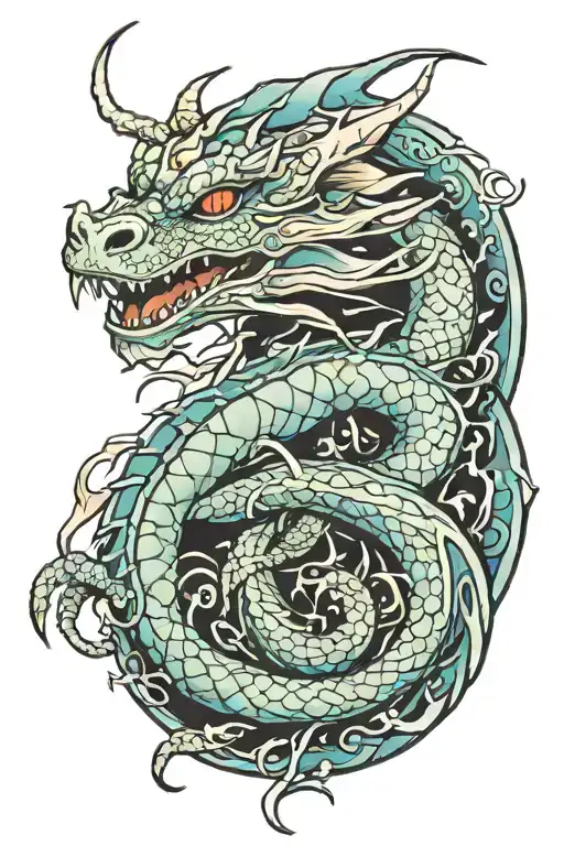 earth dragon tattoo design idea