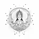 libra lotus moon goddess tattoo design idea
