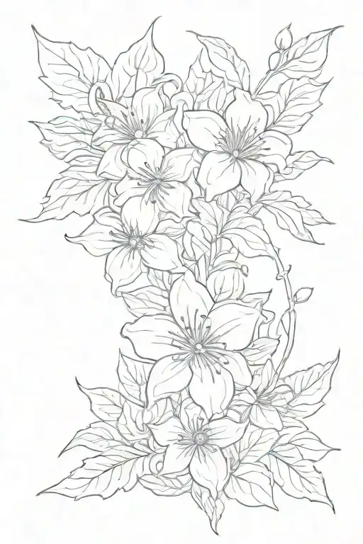 March April October birth flower growing tattoo design idea