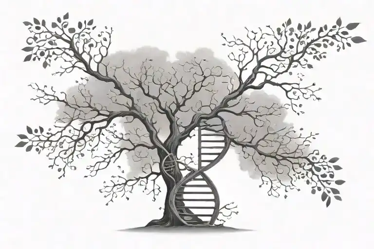 dna tree tattoo design idea