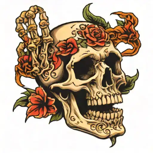 skull hand tattoo tattoo design idea