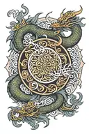 mandala with japanese dragon tattoo design idea