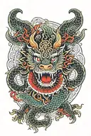 mandala with japanese dragon tattoo design idea