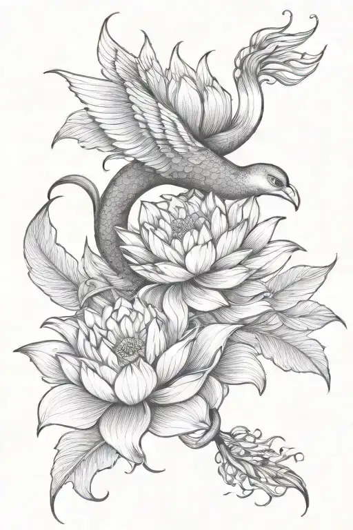 lotus phoenix tattoo tattoo design idea